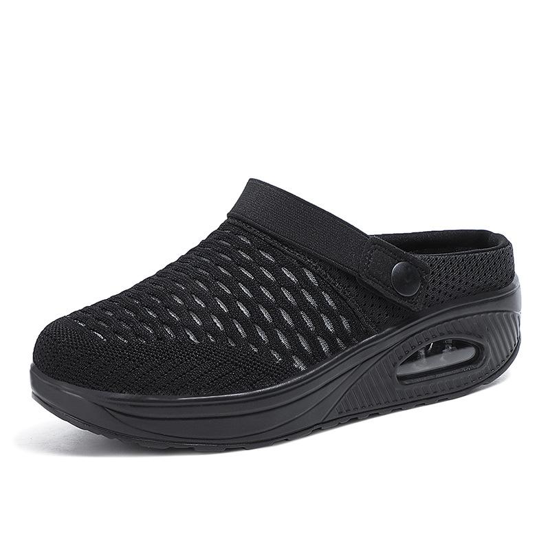 Большие размеры сетчатой женской обуви весенние и летние повседневные сандалии с одной педалью и полуторослойной дышащей легкой воздушной подушкой для женщин