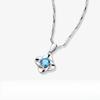 Ожерелье женское Four Leaf Grass Ocean Heart Blue Zircon Clavicle Chain с улучшенным чувством и универсальным новым стилем