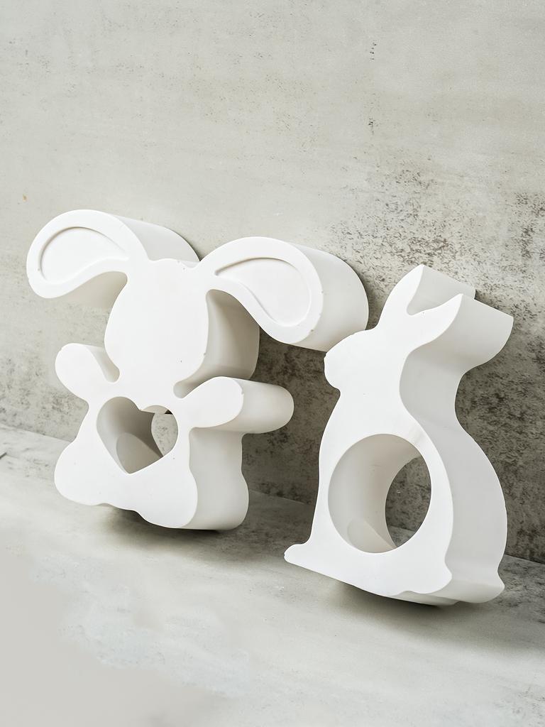 Пасхальный подсвечник в виде животного, силиконовая форма, милый кролик, форма для мыла ручной работы, гипсовый держатель для чайной лампы, украшения, домашний декор, поделки