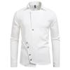Autumn Men'S Solid Color Lapel Long Sleeve Shirt European Size Men'S Slant Placket Shirt Jacket
