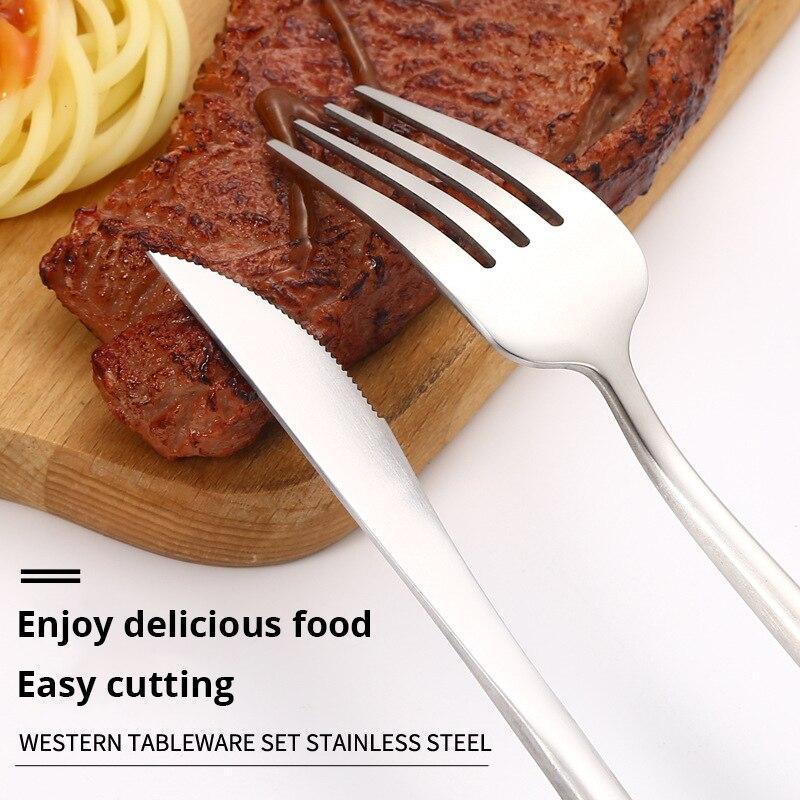 4 шт./компл. серебристый набор столовых приборов из нержавеющей стали для кухни столовая посуда нож вилка ложка набор столовых приборов набор посуды