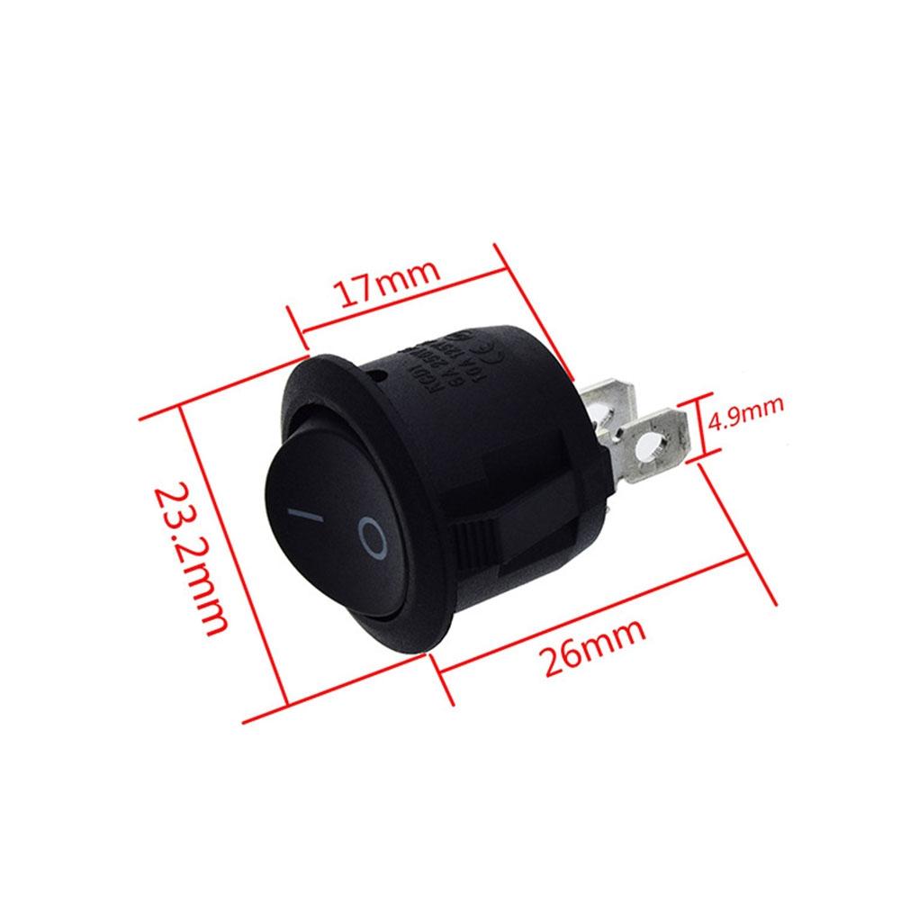 Easy Installation 12v Round Rocker Switch ONOFF 2 Pin SPST for Caravan