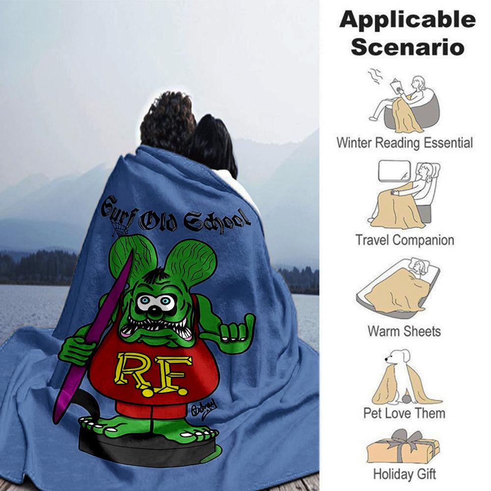 1pc surf old school Throw Blanket Soft Flannel, Cozy All Season Polyester Perfect for Home, Office