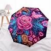 1pc Neon Rose Mandala Automatic Folding Umbrella - Portable Collapsible 8-Rib Umbrella for All Seasons yy251119175