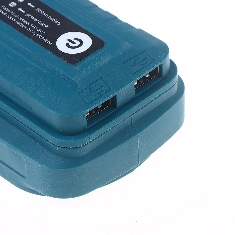 Адаптер Power Bank со светодиодной подсветкой для аккумулятора Mak 14.4V/18V Li-Ion, USB+Type-C конвертер со светодиодной лампой для Mak Bl1830 Bl1430 Bl1850