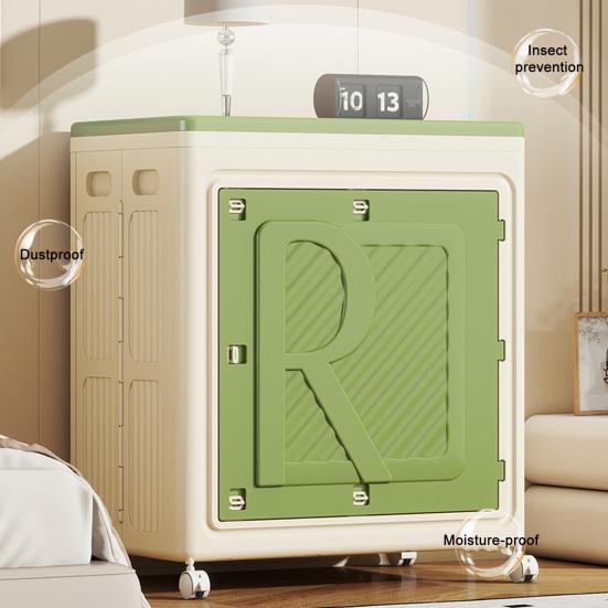 Контейнер для хранения одежды с крышкой и колесами, большой вместимости, с двойными дверцами, складной, для белья, одежды, простыней, одеял, закусок, игрушек, органайзер для шкафа