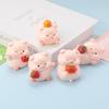 Мультяшные фруктовые свиньи из смолы для самодельных украшений, автомобильной консоли и декора рабочего стола
