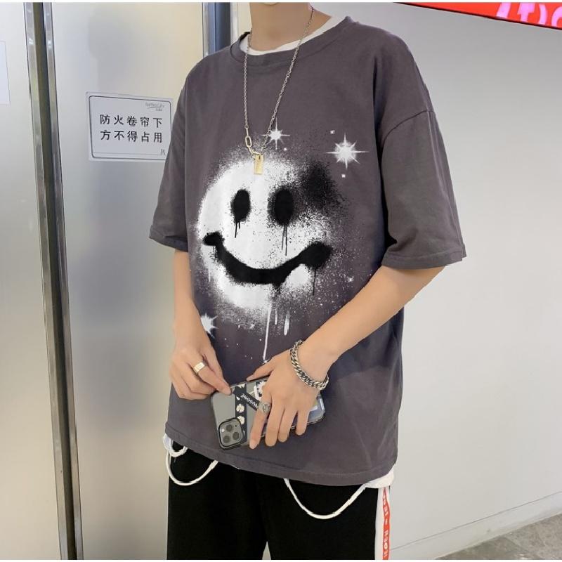 Мужские футболки с коротким рукавом с буквенным графическим принтом, модные футболки с короткими рукавами, мужская одежда, повседневная футболка, мужские летние топы в корейском стиле ретро для