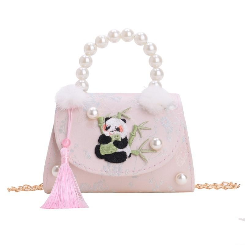 Genderneutral Kids Stylish Shoulder Bag With Cute Panda And Beautiful Chain Details