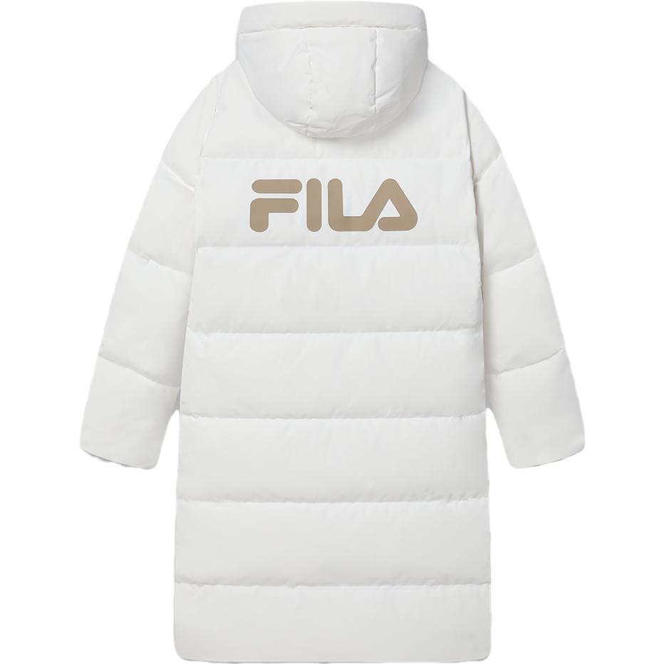 Fila 2023 Зимняя Новинка Длинный Пуховик с Капюшоном Толстое Пальто Ниже Колена Женская Верхняя Одежда Облачно-Грибной-Белый F11W349910F-WT