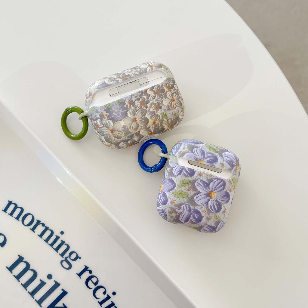 Water Stickers Cold Art Retro Flower Couple Earphone Case For Apple Airpods Pro 2 1 3 Wireless Bluetooth Charging Cover Box