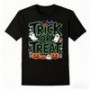 2025 New Vintage Trick Or Treat Halloween Tee Spooky Fun Top For Unisex Unisex Retro Pumpkin Ghost Print 100 Cotton Tshirt
