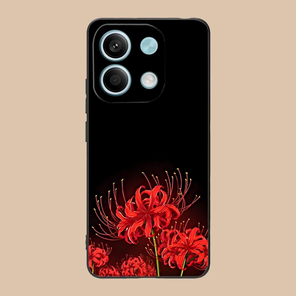 Крутой красный лилейник-паук Чехол-бампер для мобильного телефона Xiaomi Redmi Note 13 12 11 10 9 8 7 6 S A Pro Lite Plus 5G Черный