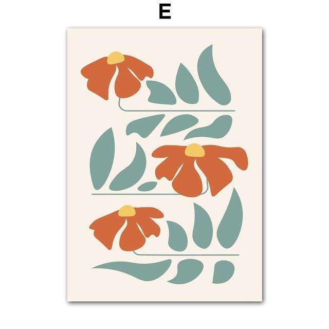 Минималистичный цветной блок, цветок, бабочка, настенные художественные постеры, принты, скандинавская картина на холсте, абстрактные картины для декора гостиной