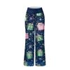 Женские модные повседневные удобные пижамные брюки с рождественским принтом, широкие брюки на шнурке