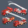 Diecast Fire Truck Model Simulation Pull Back Ladder Fire Fighting Toy Rescue Car Inertial Fire Toy Children Firefighter Truck