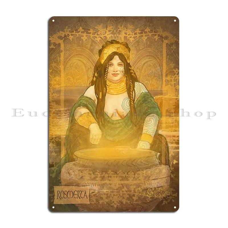 Celtic Goddess Rosmerta Metal Sign Club Wall Cave Party Club Party Plates Designer Tin Sign Poster