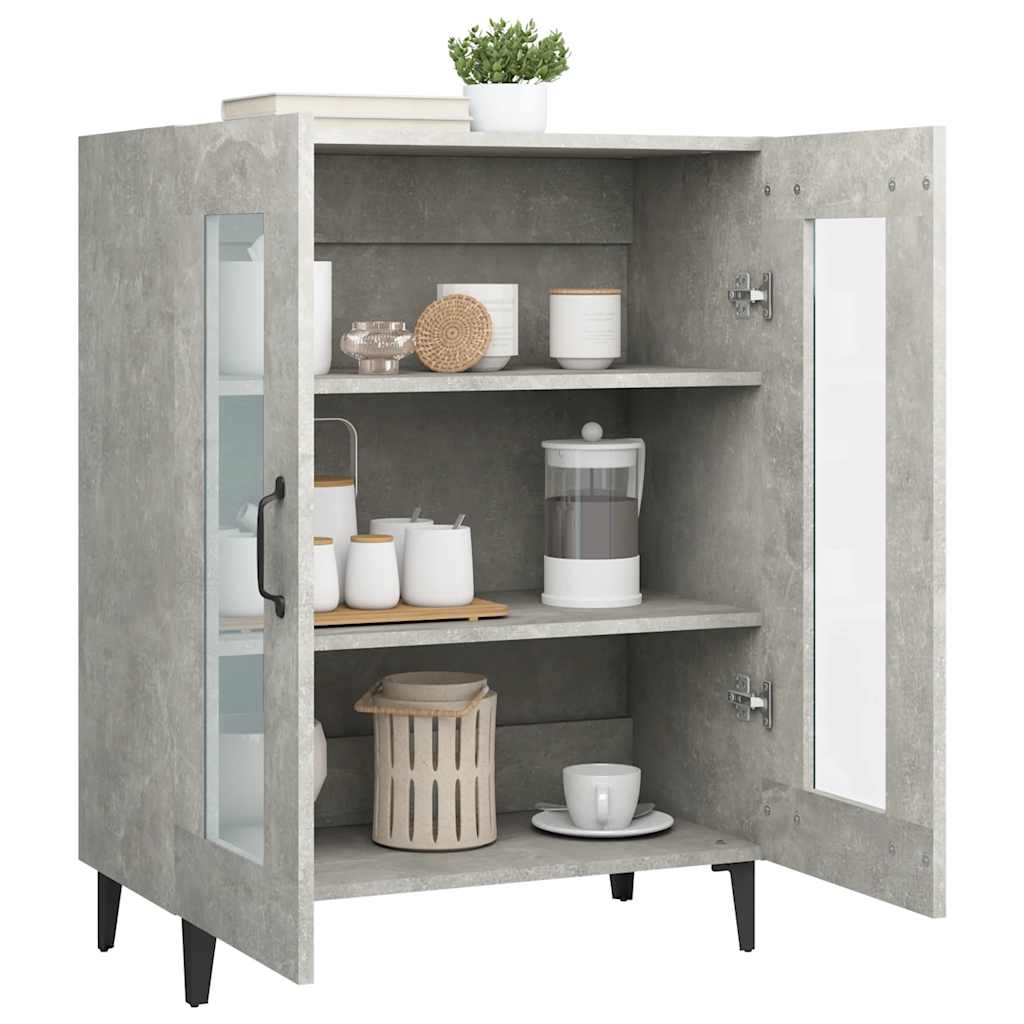 Vidaxl Szafka, Szarość Betonu, 69,5X34X90 Cm, Materiał Drewnopochodny