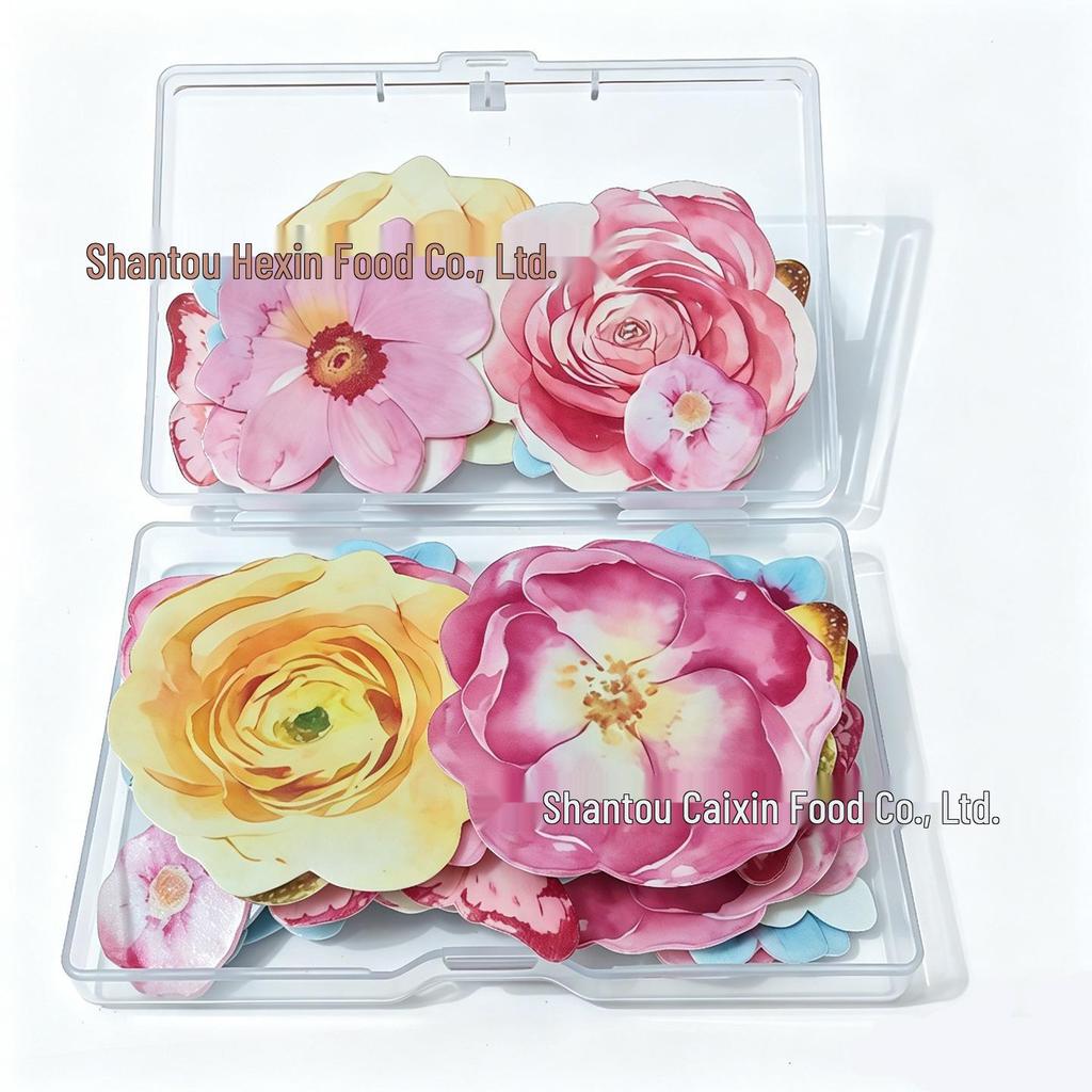 Glutinous Rice Paper Butterfly & Flower Cake Toppers for Children's Birthdays