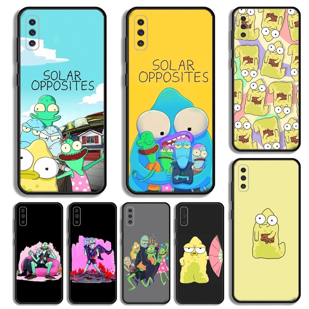 Solar Opposites Cartoon Phone Case For Samsung S23,23,22,30,21,10,9,Note20 Ultra,Lite,Ultra,5G,Plus,FE,Black Soft Case
