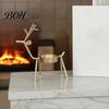 Sturdy Weighted Base Candle Holder Deer Shape Holder, Metal Tealight Stand for Dining Table Wedding Centerpiece Centerpiece, Decorative Antler