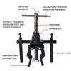Bearing Puller Tool Three-claw Puller Car Repair Tool Labor-saving Car Separation Extractor Inner Bearing Puller Gear for Car