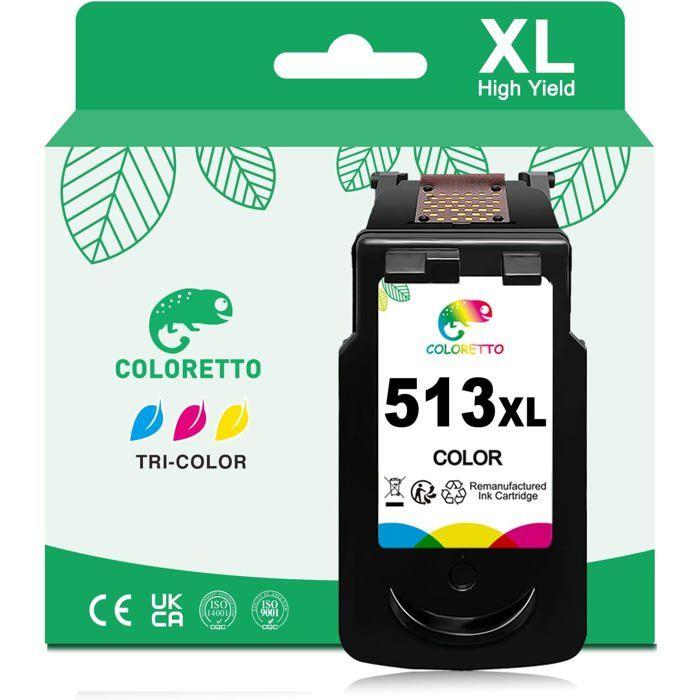 Cartouche d'encre remanufacturée - 1001 PILES BATTERIES - CL‑513 / 513XL - Couleur 13 ml - Compatible Canon Pixma - Chip intelligent
