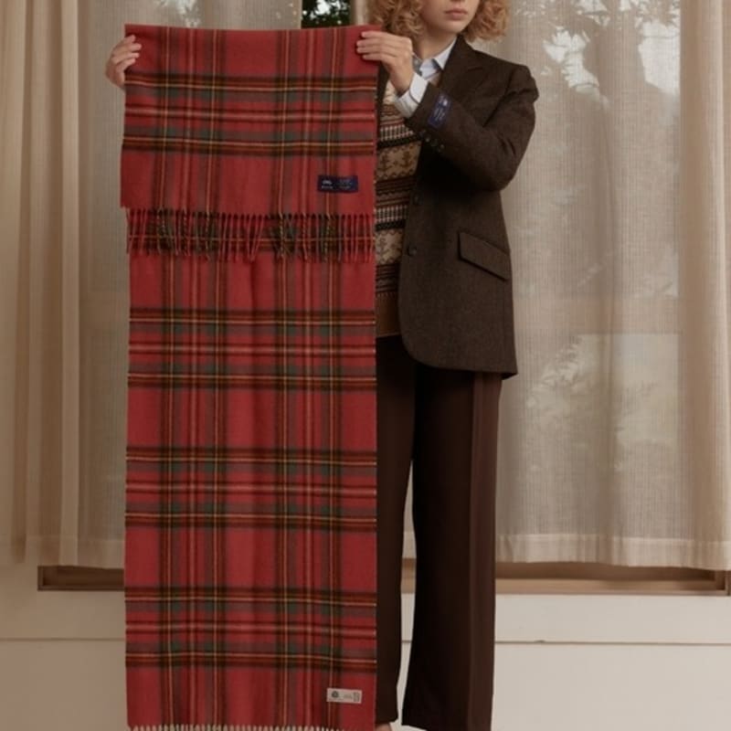 ABRAHAM MOON Шаль-шарф из мериносовой шерсти 50 см - Античный Королевский Стюарт