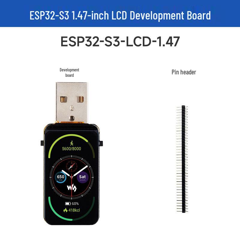 Отладочная плата ESP32-S3 с ЖК-дисплеем 1,47", Wi-Fi, Bluetooth 5 и полноскоростным USB.