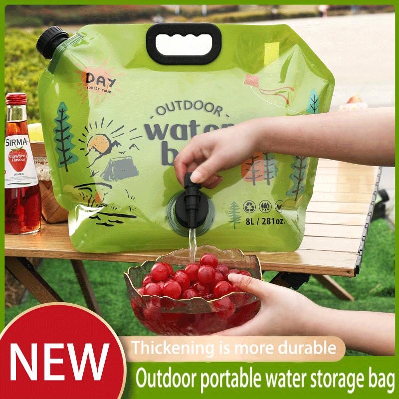 New Style for 2026 Portable Water Bag Extra Thick Camping Storage Outdoor Handheld Mountaineering Folding Travel Plastic Soft Large Capacity