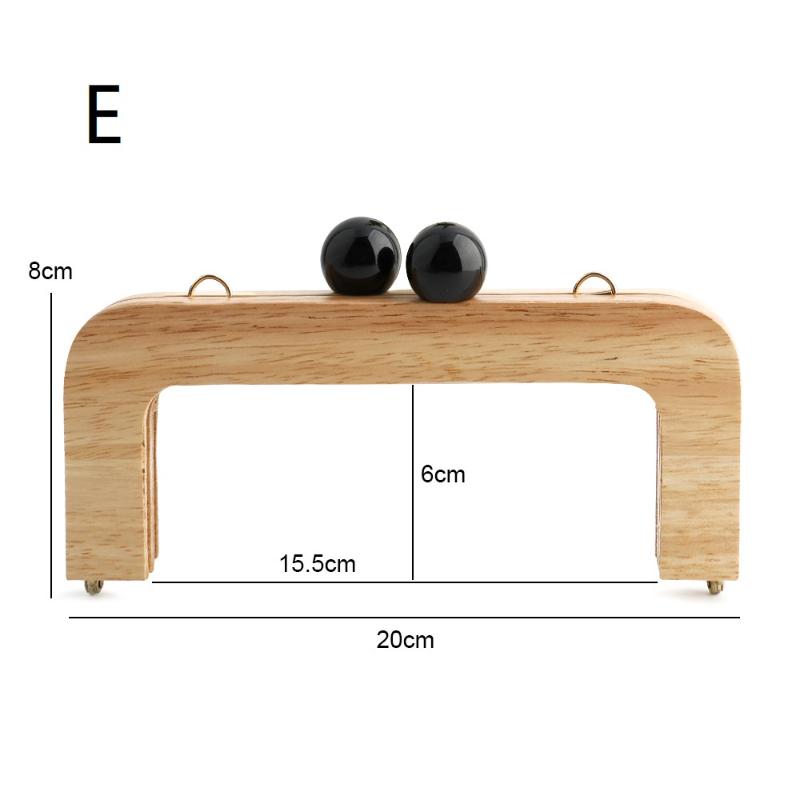 Stylish DIY Bag Mini Wooden Handle with Beads and Practical Kiss Clasp Closure