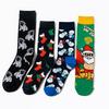 Рождественские аниме носки большого размера с собакой и снеговиком - Модные европейские и американские хлопковые носки для мужчин и женщин