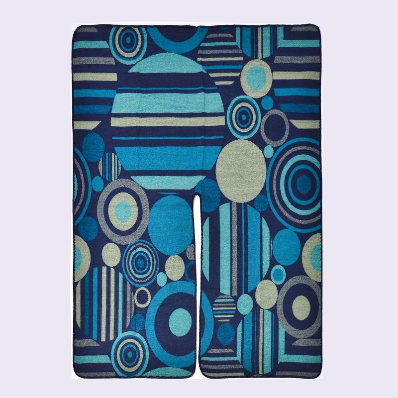 New Geometric Abstract Line Stitching Women's Autumn and Winter Warm Split Shawl Cape with Decorative Scarf