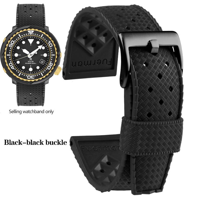 Tropical Rubber Strap for Seiko SRP777J1 Soft Silicone Diving Waterproof Breathable Sport Wristband Men 20mm 22mm Watch Band