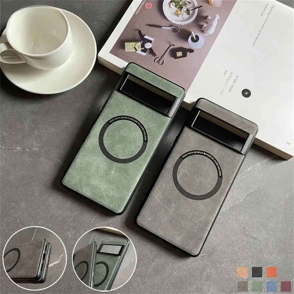 Роскошный деловой мягкий кожаный чехол Magsafe для Google Pixel 9 7 8 Pro 6 XL 8A 7A 6A Магнитный беспроводной зарядный чехол с защитой от ударов