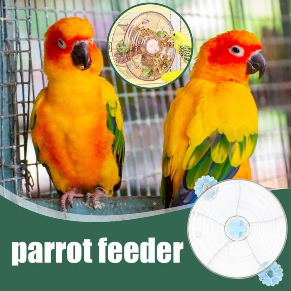 Large Capacity Birds Foraging Wheels 5 Compartments Birds Food Box Birds Accessoires