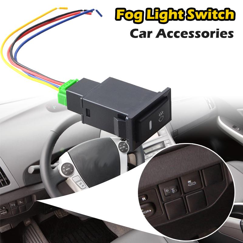 Автомобильный переключатель противотуманных фар, кнопка на передней панели, подходит для Toyota Camry Prius Corolla, автомобильные аксессуары, 12 В постоянного тока, 5-контактный пластик