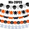 Mantle Hanging Decor Halloween Banner 3M Black Orange Paper Garland Spooky Pumpkins Bats Spider Party Decoration Solution