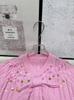 Premium Pink Sequin Bow V-Neck Knit Top – Long Sleeve, Versatile, Youthful Spring Style