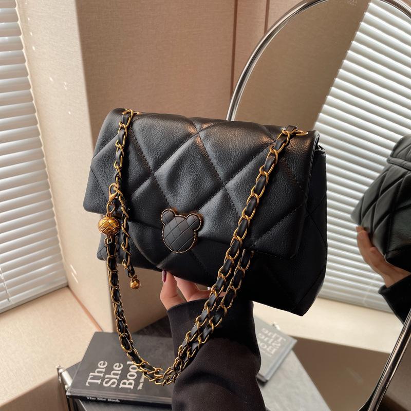 Rhombus Chain Bag Women's Summer New Versatile Shoulder Messenger Bag Casual High-end Small Square Bag