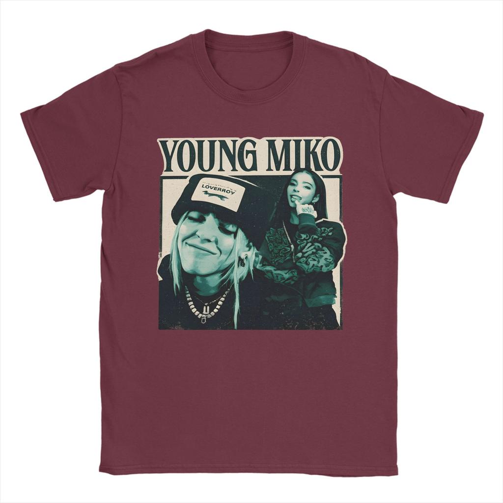 Mens Young Miko 90s Vintage T Shirts Cotton Tops Funny Short Sleeve Round Collar Tees Graphic TShirts