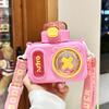 Leak-Proof Straw Water Cup Sealed Design Water Bottle Creative Cartoon Camera Cup  Picnic
