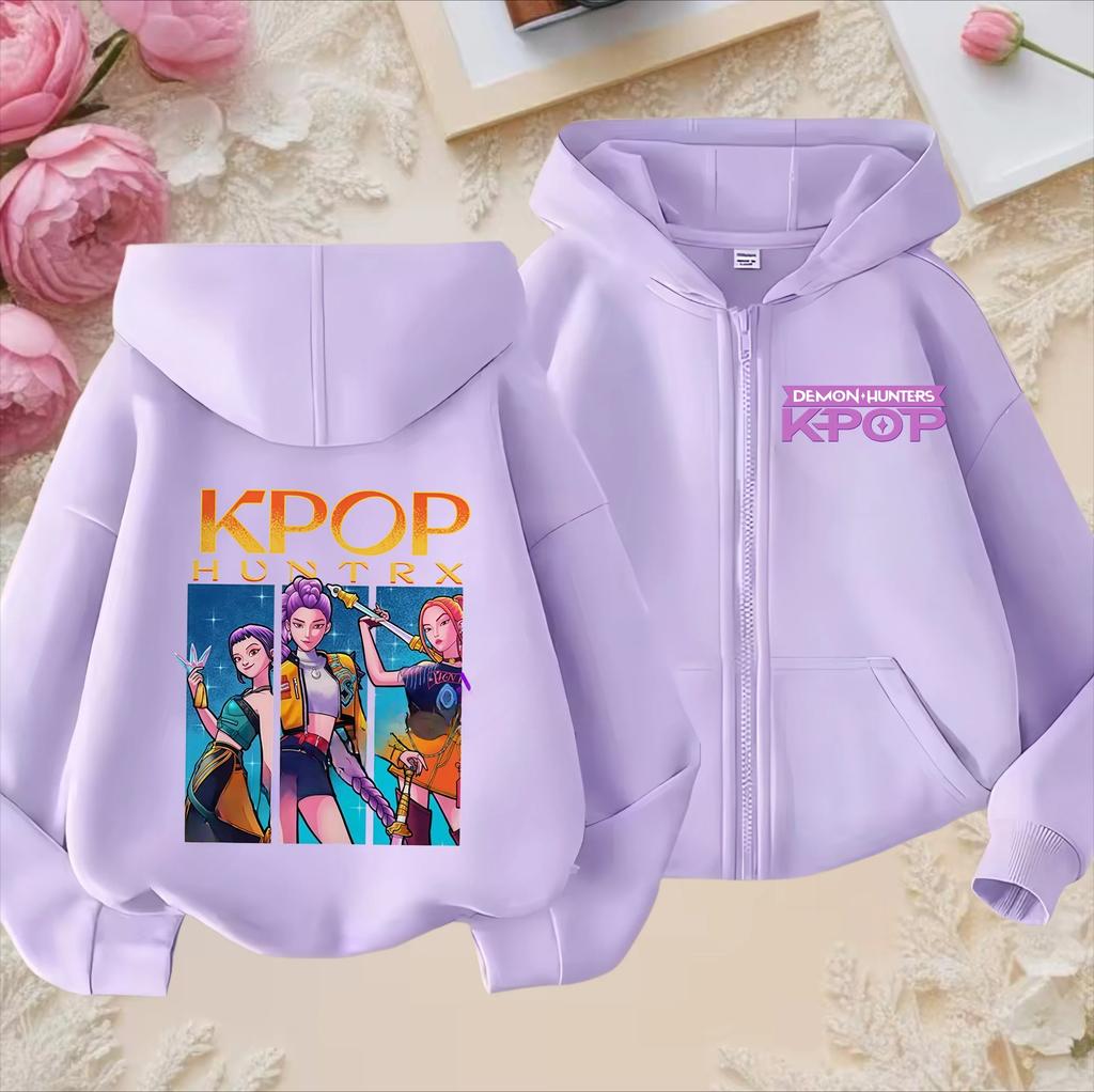 Hoodies Sweatshirts Girls Kids Girls Sweatshirt Zip Purple Hoodie Casual Top Hoodie Kids Clothing