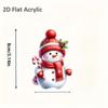 Cartoon Snowman Flat Acrylic Pendants Christmas Tree Ornament Car Decoration Merry Christmas New Year