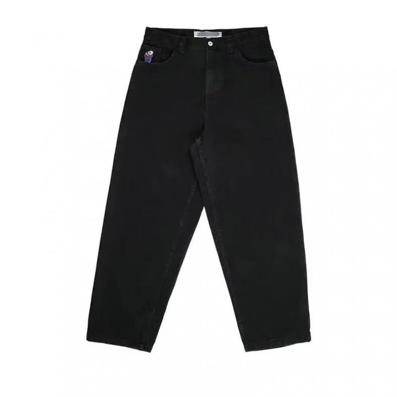 Mens Y2K Streetwear Denim Jeans Hip Hop Embroidered Straight Fit Casual Pants Youth