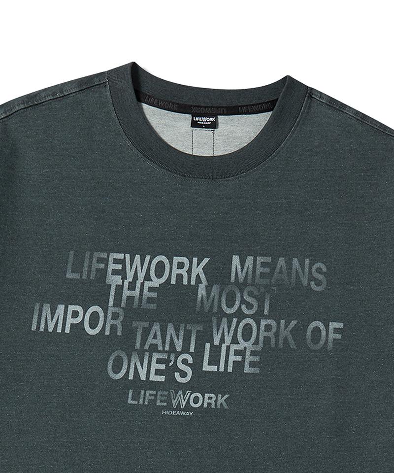LIFEWORK Винтажная футболка с коротким рукавом и градиентным логотипом