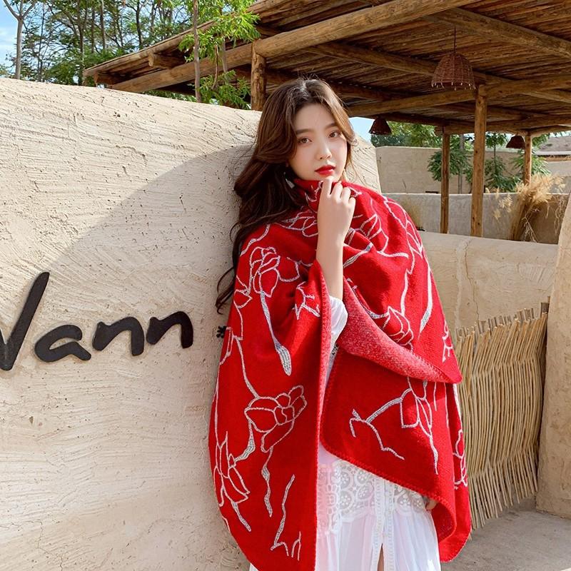 Дышащая, теплая и универсальная домашняя, осенне-зимняя женская шаль для путешествий, толстый плащ, одеяло с кондиционером