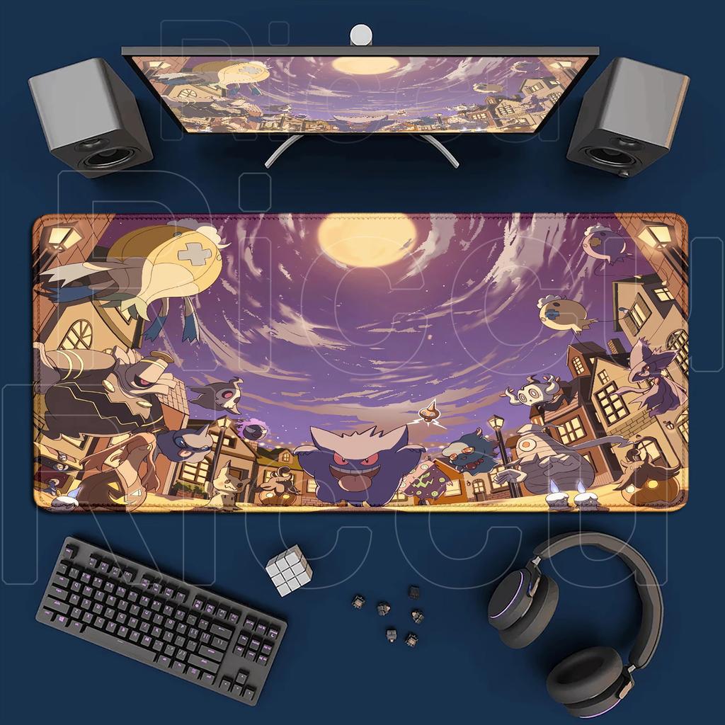 New Ppokemon Gengar Wallpaper Cool Mouse Pad Gaming Large Anime Desk Keyboard Mats Nonslip Rubber Speed Esports Mousepad
