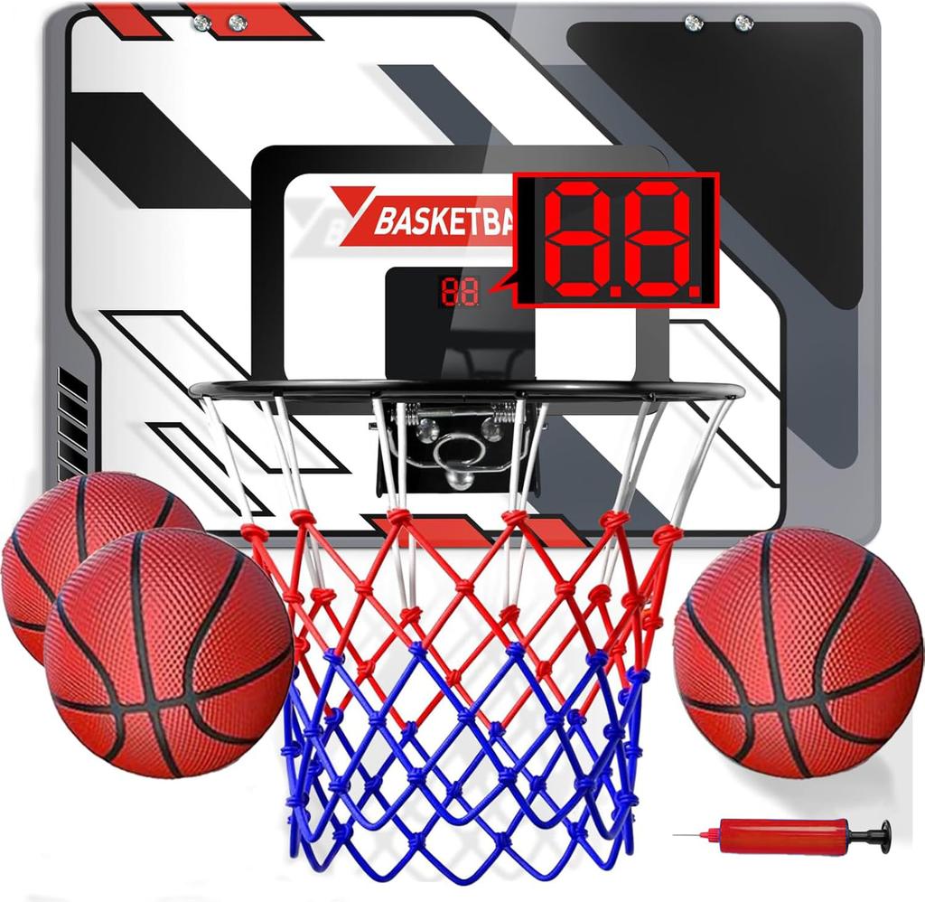 Basketball Hoop Indoor Mini Basketball Hoop with Electronic Scoreboard Basketball Toys