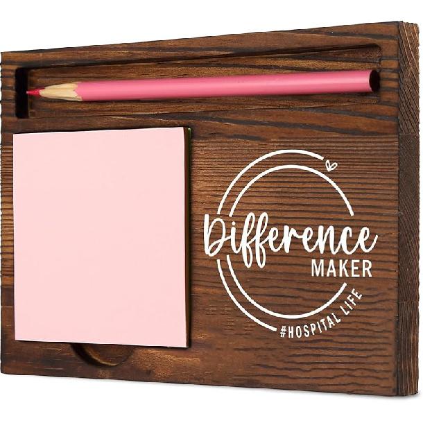 Secretary Difference Maker Self-Stick Note Pad Holder Gift for Administrative Professionals and Office Assistants, Durable and Stylish Desk